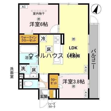 グランヴェール7(2LDK/1階)の間取り写真