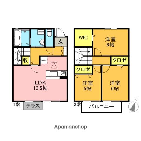 グローリアM(3LDK/1階)の間取り写真