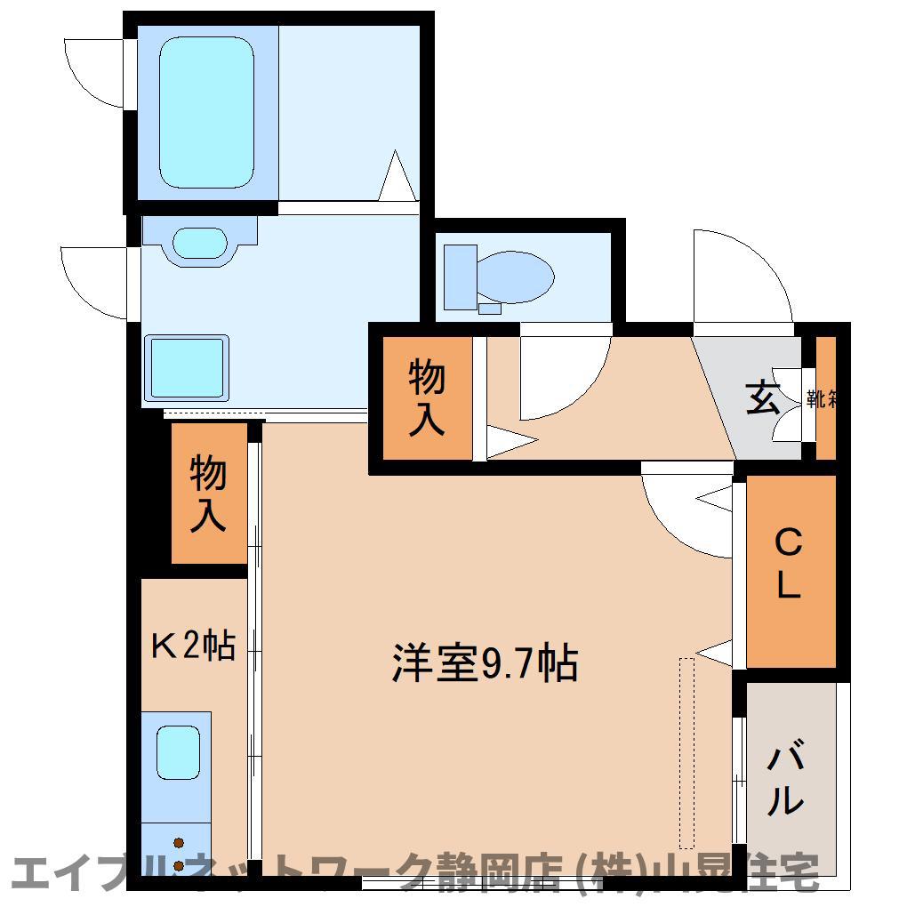 シャーメゾン東鷹匠(1K/2階)の間取り写真