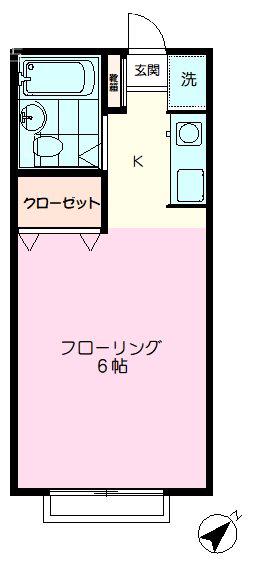 JR中央線 三鷹駅 徒歩18分 2階建 築36年(1K/1階)の間取り写真