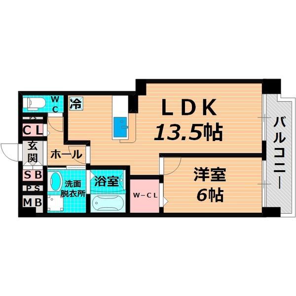 メゾンドファミーユ鶴見緑地公園I(1LDK/5階)の間取り写真