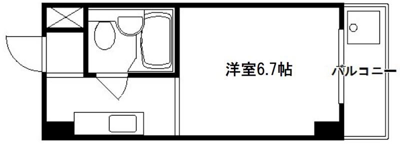 グランタック東山(1K/4階)の間取り写真