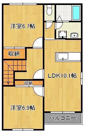 CRESSENDO(2LDK/2階)の間取り写真