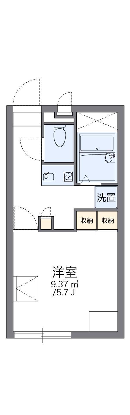 レオパレスヒルズ稗田(1K/1階)の間取り写真
