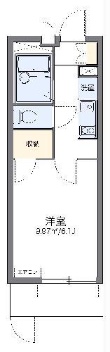 レオパレスひまわりIII(1K/1階)の間取り写真