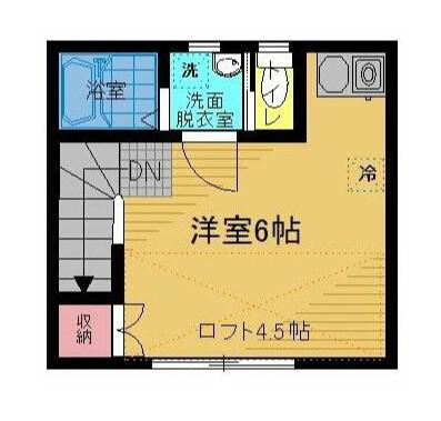 ゴールドフォレスト(ワンルーム/2階)の間取り写真