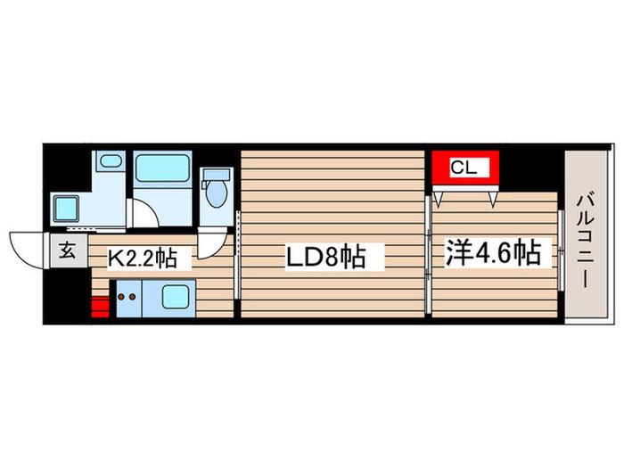 アルファレガロ亀戸(1LDK/4階)の間取り写真