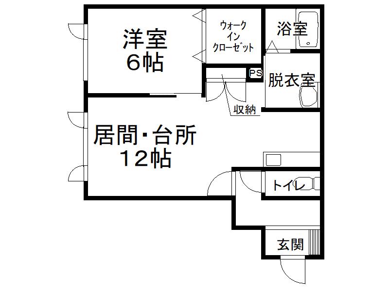 ハスコート池田(1LDK/1階)の間取り写真