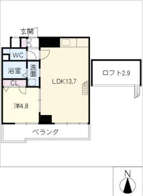 シャングリラ本山(1LDK/7階)の間取り写真