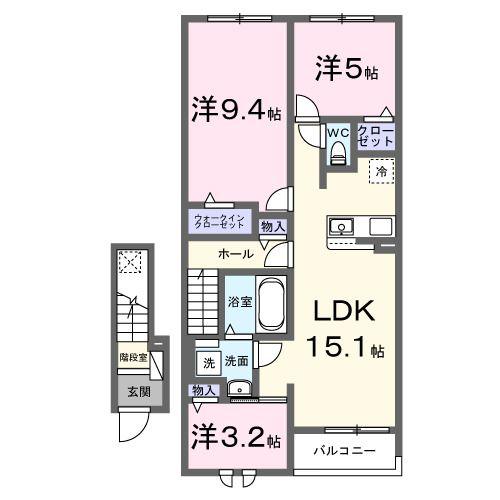 レジデンス・アスナロ(3LDK/2階)の間取り写真