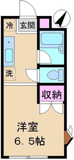 エスポワールM(1K/1階)の間取り写真