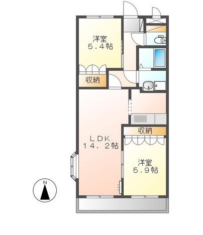 ロワール(2LDK/2階)の間取り写真
