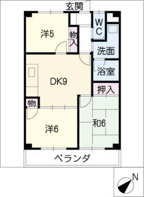 メゾンシーベル(3DK/3階)の間取り写真