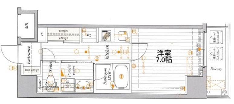 レオーネ上野入谷(1K/3階)の間取り写真
