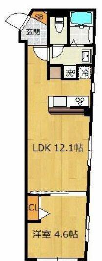 中野レーベル(1LDK/3階)の間取り写真