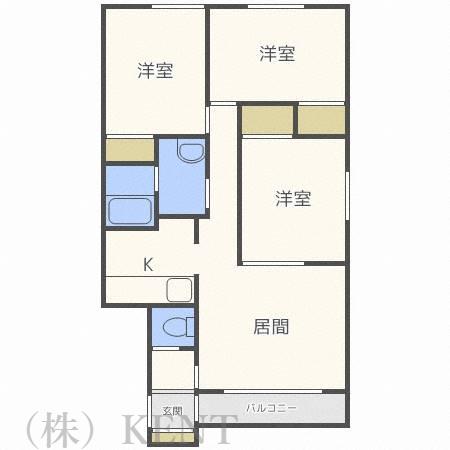 ハマナスハイツ(3LDK/2階)の間取り写真