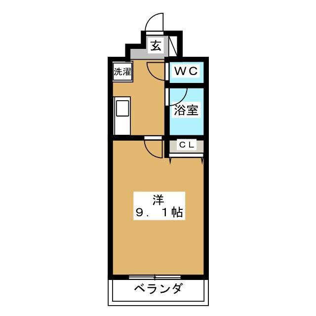 リバレイン(1K/4階)の間取り写真
