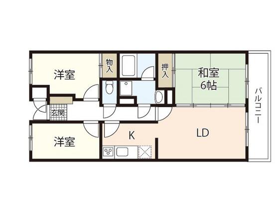 CASA&MICHIROOM己斐上(3LDK/2階)の間取り写真