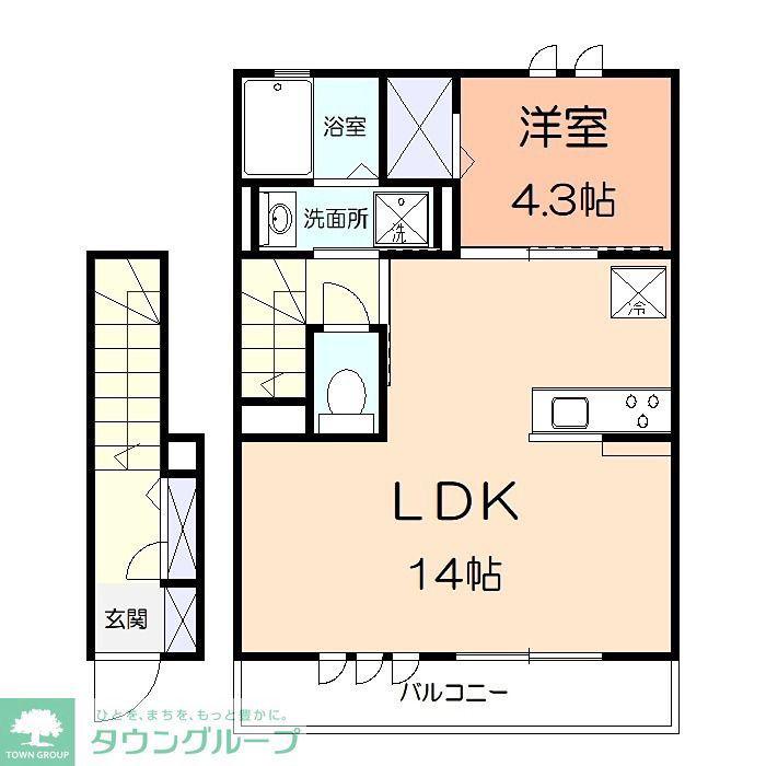 カーサ ソレアーダ(1LDK/2階)の間取り写真