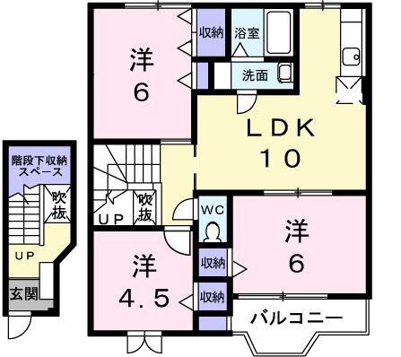 ブレッザA(3LDK/2階)の間取り写真