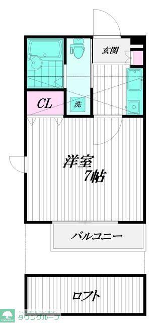 RAYS妙蓮寺(1K/1階)の間取り写真