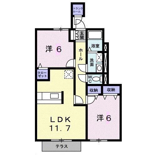 ビサイドパーク・和II(2LDK/1階)の間取り写真