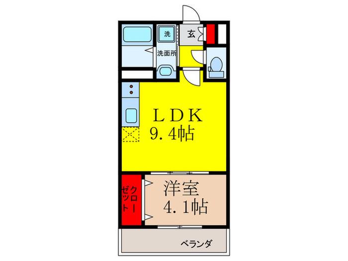 アート茨木(1LDK/1階)の間取り写真
