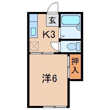 リビングストンハイツ(1K/1階)の間取り写真