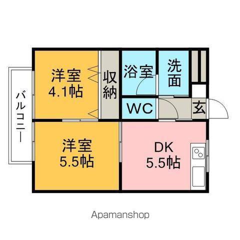 コートエンジェル(2DK/1階)の間取り写真