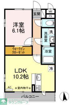 BLESS戸塚弥生台ブレス(1LDK/2階)の間取り写真