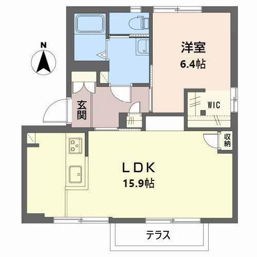 ガーデンハイムABC(1LDK/1階)の間取り写真