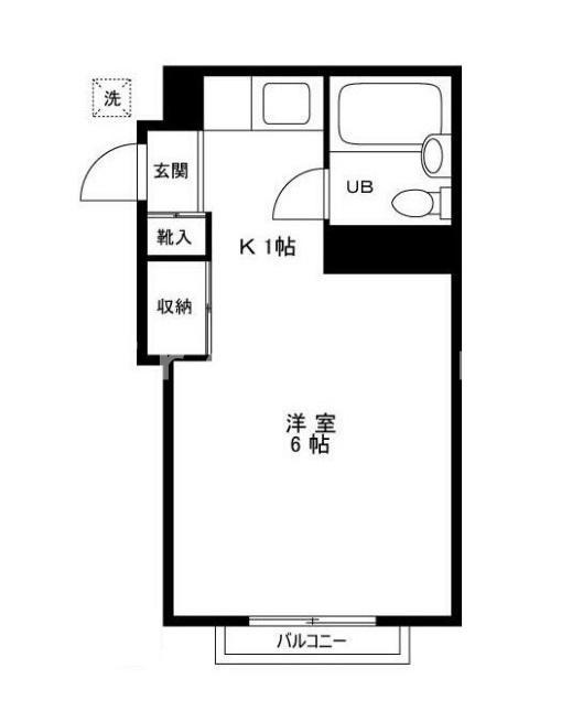 ドミールいなば(ワンルーム/2階)の間取り写真