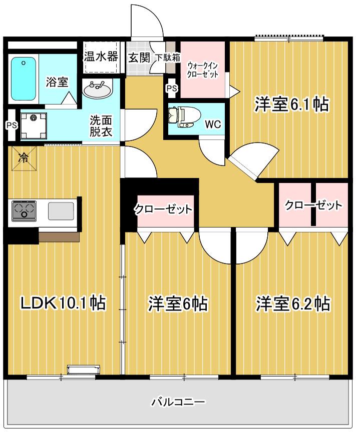 パークビレッジ松代(3LDK/3階)の間取り写真