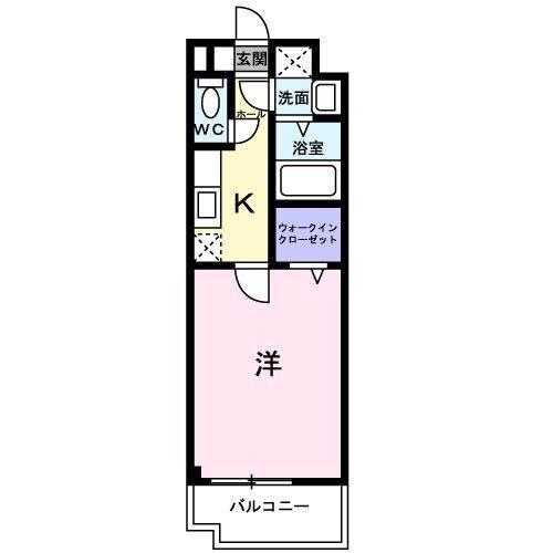 K.G.N(1K/2階)の間取り写真