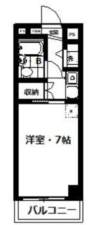 シャロン小手指(1K/4階)の間取り写真
