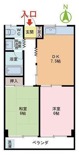 松本ビル(2DK/3階)の間取り写真