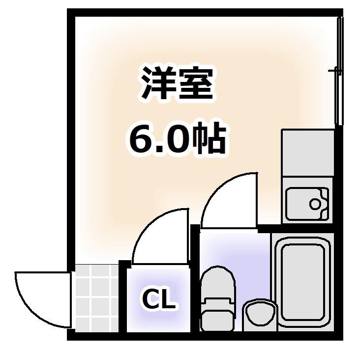 ヴィラ沢ノ町(ワンルーム/2階)の間取り写真
