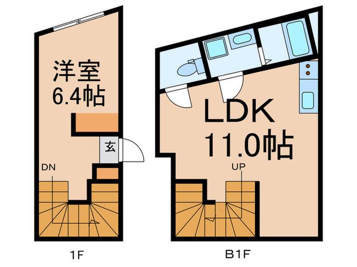 HJ PLACE 下北沢(1LDK/B1階)の間取り写真