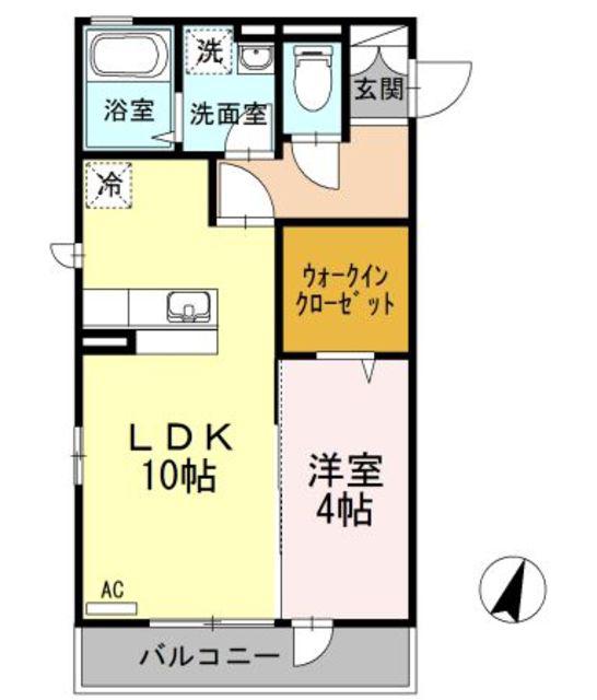 グランシャリオ(1LDK/2階)の間取り写真