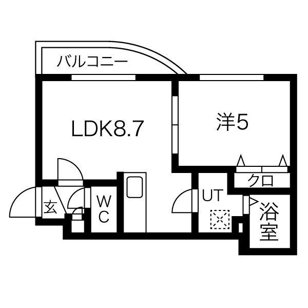 シャトーシュノンソー(1LDK/4階)の間取り写真