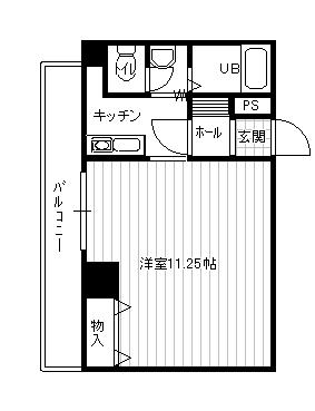 西本丸の内マンション(1K/6階)の間取り写真