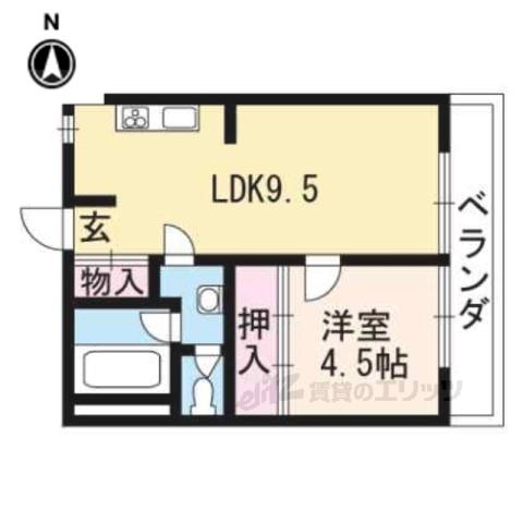 プレジール桂(1LDK/3階)の間取り写真