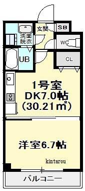 金太郎ヒルズ54(1DK/3階)の間取り写真