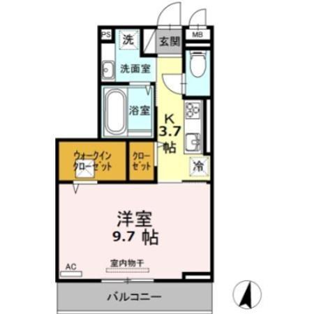 アイリーブ南佐古(1K/1階)の間取り写真
