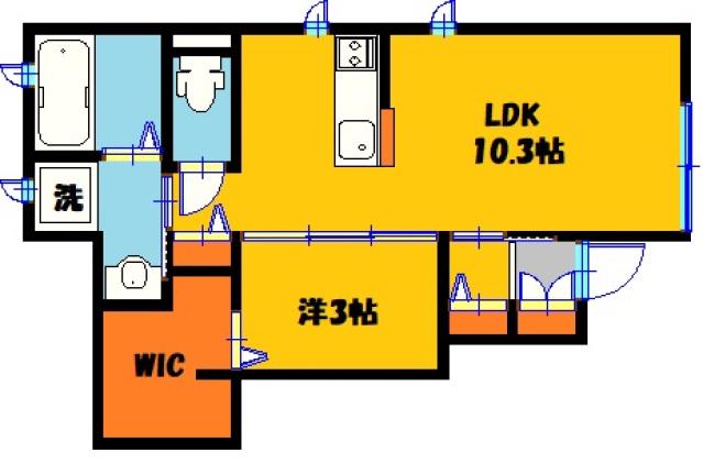 SAKURA RIANT(1SK/1階)の間取り写真