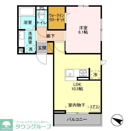 ディア・ベルジュ(1LDK/3階)の間取り写真