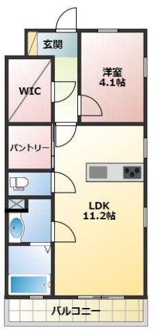 ELLE(1LDK/2階)の間取り写真