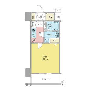 SHOKEN RESIDENCE名古屋サウス(1K/11階)の間取り写真
