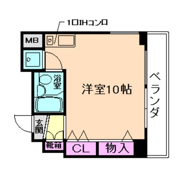 PERKY・K(1K/4階)の間取り写真