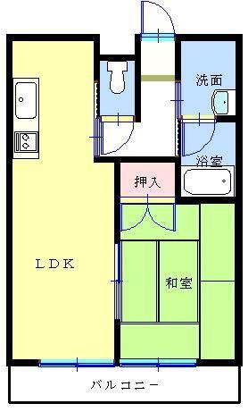 コーポ蘭IV(1LDK/4階)の間取り写真